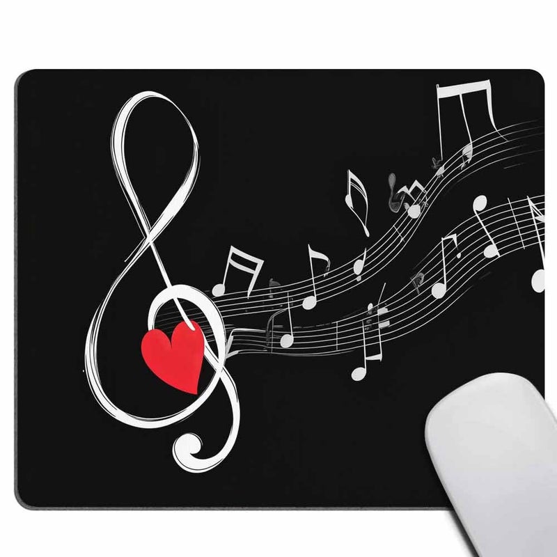 Smooffly Gaming Mouse Pad Custom,Treble Love and Music Notes Non-Slip Rubber Comfortable Customized Computer Mouse Pad - Image 1